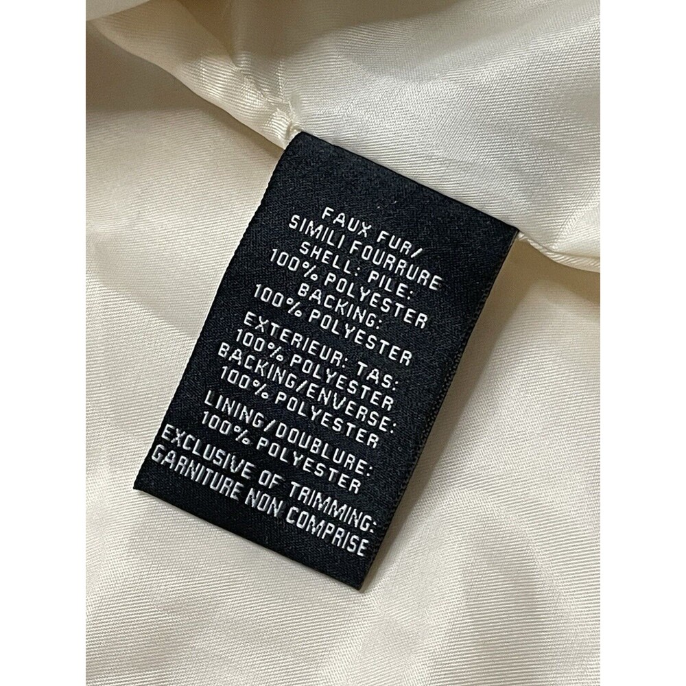 7 For All Mankind Womens Large Sherpa Teddy Shacket Oversized Cream Soft Preppy - Picture 11 of 13